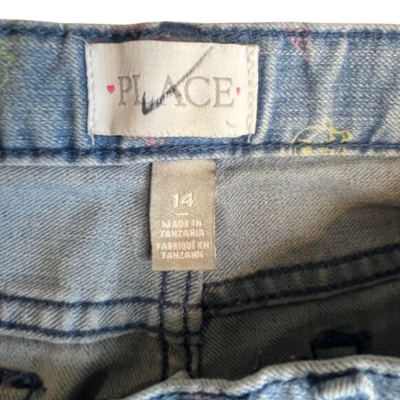 The Children's Place Shorts Girls 14 Blue Printed Stretch Adjust. Waist (W28 L2) - Picture 8 of 9